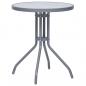 Preview: ARDEBO.de - Gartentisch Hellgrau 60 cm Stahl und Glas