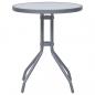Preview: Gartentisch Hellgrau 60 cm Stahl und Glas