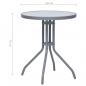 Preview: Gartentisch Hellgrau 60 cm Stahl und Glas