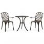 Preview: ARDEBO.de - 3-tlg. Bistro-Set Aluminiumguss Bronzen