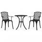 Preview: ARDEBO.de - 3-tlg. Bistro-Set Aluminiumguss Schwarz