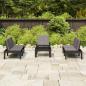 Preview: 4-tlg. Garten-Lounge-Set mit Kissen Kunststoff Grau