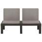 Preview: 4-tlg. Garten-Lounge-Set mit Kissen Kunststoff Grau