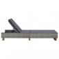 Preview: Sonnenliege mit Auflage Poly Rattan Grau