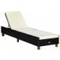 Preview: ARDEBO.de - Sonnenliege mit Auflage Poly Rattan Schwarz