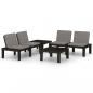 Preview: 4-tlg. Garten-Lounge-Set mit Auflagen Kunststoff Grau