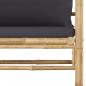 Preview: Gartensofa mit Dunkelgrauen Kissen Bambus 