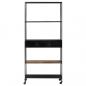 Preview: Bücherregal 80x35x180 cm Raues Mangoholz & Eisen