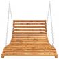 Preview: Bett-Schaukel Bugholz Massiv mit Teak-Finish 115x147x46 cm