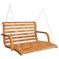 Preview: Schaukelbank Bugholz Massiv mit Teak-Finish 126x63x92 cm