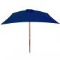 Preview: Sonnenschirm mit Holzmast Blau 200x300 cm