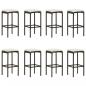 Preview: 9-tlg. Gartenbar-Set mit Kissen Poly Rattan Braun