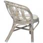 Preview: Esszimmerstuhl mit Kissen Grau Natur Rattan Leinen