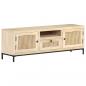 Preview: TV-Schrank 120x30x40 cm Mango Massivholz und Rohrgeflecht