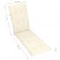 Preview: Liegestuhl-Auflage Creme (75+105)x50x4 cm
