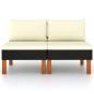 Preview: Mittelsofas 2 Stk. Poly Rattan und Eukalyptus Massivholz