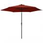 Preview: Sonnenschirm mit LED-Leuchten Stahlmast 300 cm Terrakotta-Rot