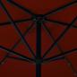 Preview: Sonnenschirm mit LED-Leuchten Stahlmast 300 cm Terrakotta-Rot