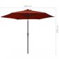 Preview: Sonnenschirm mit LED-Leuchten Stahlmast 300 cm Terrakotta-Rot