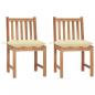Preview: ARDEBO.de - Gartenstühle 2 Stk. mit Kissen Massivholz Teak