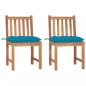 Preview: ARDEBO.de - Gartenstühle 2 Stk. mit Kissen Massivholz Teak