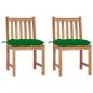 Preview: ARDEBO.de - Gartenstühle 2 Stk. mit Kissen Massivholz Teak