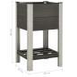 Preview: Garten-Hochbeet mit Ablage 50x50x90 cm WPC Grau
