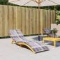 Preview: ARDEBO.de - Sonnenliegen-Auflage Grau Karomuster 200x60x3 cm Oxford-Gewebe