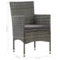 Preview: 5-tlg. Garten-Essgruppe Grau Poly Rattan und Glas
