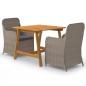 Preview: ARDEBO.de - 3-tlg. Garten-Essgruppe Braun