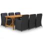 Preview: ARDEBO.de - 7-tlg. Garten-Essgruppe Schwarz