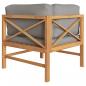 Preview: ARDEBO.de - Ecksofa mit Dunkelgrauen Kissen Teak Massivholz