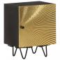 Preview: Nachttisch mit Messing-Front 40x30x50 cm Massivholz Mango