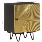 Preview: Nachttisch mit Messing-Front 40x30x50 cm Massivholz Mango