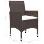 Preview: 5-tlg. Garten-Essgruppe Braun Poly Rattan und Glas
