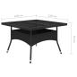 Preview: 9-tlg. Garten-Essgruppe Poly Rattan und Glas Schwarz