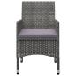 Preview: 9-tlg. Garten-Essgruppe Poly Rattan und Glas Grau
