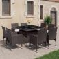 Preview: 9-tlg. Garten-Essgruppe Poly Rattan und Glas Braun