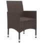 Preview: 9-tlg. Garten-Essgruppe Poly Rattan und Glas Braun