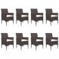 Preview: 9-tlg. Garten-Essgruppe Poly Rattan und Glas Braun