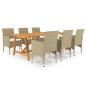 Preview: ARDEBO.de - 7-tlg. Garten-Essgruppe Beige