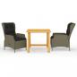 Preview: ARDEBO.de - 3-tlg. Garten-Essgruppe Braun