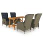 Preview: ARDEBO.de - 5-tlg. Garten-Essgruppe Braun