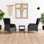 Preview: 3-tlg. Garten-Lounge-Set mit Auflagen Poly Rattan Dunkelgrau