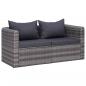 Preview: 10-tlg. Garten-Lounge-Set mit Kissen Poly Rattan Grau