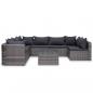 Preview: 10-tlg. Garten-Lounge-Set mit Kissen Poly Rattan Grau