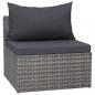 Preview: 10-tlg. Garten-Lounge-Set mit Kissen Poly Rattan Grau