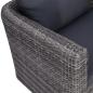 Preview: 9-tlg. Garten-Lounge-Set mit Kissen Poly Rattan Grau