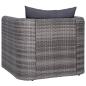 Preview: 9-tlg. Garten-Lounge-Set mit Kissen Poly Rattan Grau