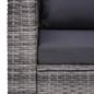 Preview: 9-tlg. Garten-Lounge-Set mit Kissen Poly Rattan Grau